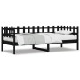 Schlafsofa aus massivem schwarzem Kiefernholz, 80 x 200 cm von , Betten und Lattenroste - Ref: Foro24-840378, Preis: 97,57 €,...