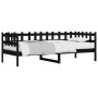 Solid black pine wood sofa bed 80x200 cm by , Beds and slatted bases - Ref: Foro24-840378, Price: 96,67 €, Discount: %