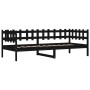 Schlafsofa aus massivem schwarzem Kiefernholz, 80 x 200 cm von , Betten und Lattenroste - Ref: Foro24-840378, Preis: 97,57 €,...