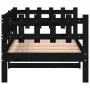 Solid black pine wood sofa bed 80x200 cm by , Beds and slatted bases - Ref: Foro24-840378, Price: 96,67 €, Discount: %