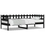 Sofá cama madera maciza de pino negro 90x190 cm de , Camas y somieres - Ref: Foro24-840384, Precio: 97,90 €, Descuento: %