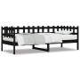 Sofá cama madera maciza de pino negro 90x190 cm de , Camas y somieres - Ref: Foro24-840384, Precio: 98,77 €, Descuento: %