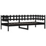 Sofá cama madera maciza de pino negro 90x190 cm de , Camas y somieres - Ref: Foro24-840384, Precio: 98,77 €, Descuento: %