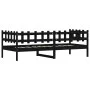 Sofá cama madera maciza de pino negro 90x190 cm de , Camas y somieres - Ref: Foro24-840384, Precio: 97,90 €, Descuento: %