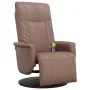 Brown synthetic leather massage recliner with footrest by , Armchairs - Ref: Foro24-356514, Price: 232,77 €, Discount: %