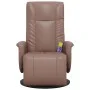 Brown synthetic leather massage recliner with footrest by , Armchairs - Ref: Foro24-356514, Price: 232,77 €, Discount: %