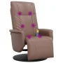 Brown synthetic leather massage recliner with footrest by , Armchairs - Ref: Foro24-356514, Price: 232,77 €, Discount: %