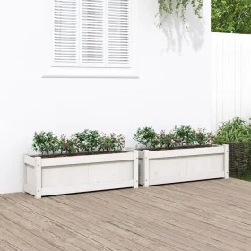 Outdoor planters 2 units solid white pine wood by , Pots and planters - Ref: Foro24-837452, Price: 100,36 €, Discount: %