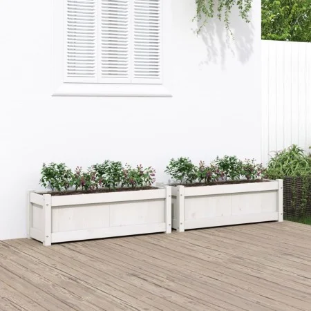 Jardineras de exterior 2 unidades madera maciza de pino blanco de , Maceteros y jardineras - Ref: Foro24-837452, Precio: 100,...