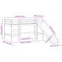 Children's high bed with slide black solid wood 90x190 cm by , Beds and slatted bases - Ref: Foro24-835912, Price: 189,17 €, ...