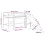Children's high bed with slide black solid wood 90x190 cm by , Beds and slatted bases - Ref: Foro24-835912, Price: 187,85 €, ...