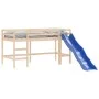 High bed for children with slide solid pine wood 80x200 cm by , Beds and slatted bases - Ref: Foro24-835904, Price: 255,03 €,...
