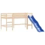 High bed for children with slide solid pine wood 80x200 cm by , Beds and slatted bases - Ref: Foro24-835904, Price: 255,03 €,...