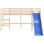High bed for children with slide solid pine wood 80x200 cm by , Beds and slatted bases - Ref: Foro24-835904, Price: 255,03 €,...