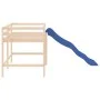 High bed for children with slide solid pine wood 80x200 cm by , Beds and slatted bases - Ref: Foro24-835904, Price: 255,03 €,...
