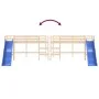 High bed for children with slide solid pine wood 80x200 cm by , Beds and slatted bases - Ref: Foro24-835904, Price: 255,03 €,...