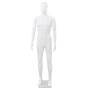 Maniquí de hombre completo base vidrio blanco brillante 185 cm