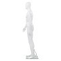 Maniquí de hombre completo base vidrio blanco brillante 185 cm