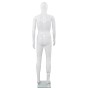 Maniquí de hombre completo base vidrio blanco brillante 185 cm