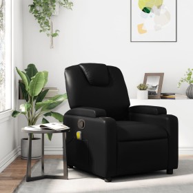 Black synthetic leather reclining massage chair by , Armchairs - Ref: Foro24-372396, Price: 203,17 €, Discount: %