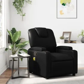 Sillón de masaje reclinable cuero sintético negro de , Sillones - Ref: Foro24-372396, Precio: 218,34 €, Descuento: %
