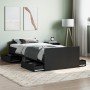 Bed frame with black headboard and footboard 90x190 cm by , Beds and slatted bases - Ref: Foro24-3203811, Price: 203,91 €, Di...