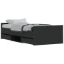 Bed frame with black headboard and footboard 90x190 cm by , Beds and slatted bases - Ref: Foro24-3203811, Price: 203,91 €, Di...