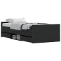 Bed frame with black headboard and footboard 90x190 cm by , Beds and slatted bases - Ref: Foro24-3203811, Price: 203,91 €, Di...
