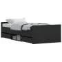Bed frame with black headboard and footboard 90x190 cm by , Beds and slatted bases - Ref: Foro24-3203811, Price: 200,26 €, Di...