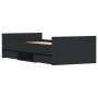 Bed frame with black headboard and footboard 90x190 cm by , Beds and slatted bases - Ref: Foro24-3203811, Price: 203,91 €, Di...