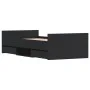 Bed frame with black headboard and footboard 90x190 cm by , Beds and slatted bases - Ref: Foro24-3203811, Price: 200,26 €, Di...