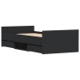 Bed frame with black headboard and footboard 90x190 cm by , Beds and slatted bases - Ref: Foro24-3203811, Price: 203,91 €, Di...