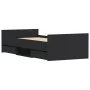 Bed frame with black headboard and footboard 90x190 cm by , Beds and slatted bases - Ref: Foro24-3203811, Price: 200,26 €, Di...