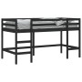 Kinder-Hochbettleiter aus massivem schwarzem Kiefernholz 90x200 cm von , Betten und Lattenroste - Ref: Foro24-835900, Preis: ...