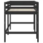 Cama alta de niños escalera madera maciza pino negra 90x200 cm