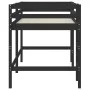 Cama alta de niños escalera madera maciza pino negra 90x200 cm de , Camas y somieres - Ref: Foro24-835900, Precio: 180,31 €, ...