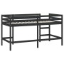 Kinder-Hochbettleiter aus massivem schwarzem Kiefernholz 90x200 cm von , Betten und Lattenroste - Ref: Foro24-835900, Preis: ...