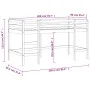 Cama alta de niños escalera madera maciza pino negra 90x200 cm de , Camas y somieres - Ref: Foro24-835900, Precio: 180,31 €, ...