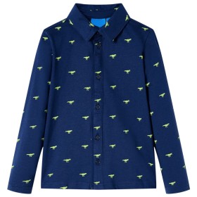 Camisa de niño con estampado de dinosaurios azul m
