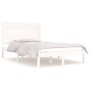 Estructura de cama de madera maciza blanca 140x190 cm