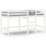 Cama alta de niños con escalera madera maciza blanca 90x200 cm de , Camas y somieres - Ref: Foro24-835893, Precio: 179,91 €, ...