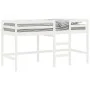 Cama alta de niños con escalera madera maciza blanca 90x200 cm de , Camas y somieres - Ref: Foro24-835893, Precio: 179,91 €, ...