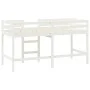 Cama alta de niños con escalera madera maciza blanca 90x200 cm de , Camas y somieres - Ref: Foro24-835893, Precio: 179,91 €, ...