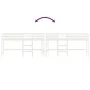 Cama alta de niños con escalera madera maciza blanca 90x200 cm de , Camas y somieres - Ref: Foro24-835893, Precio: 179,91 €, ...