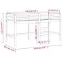 Cama alta de niños con escalera madera maciza blanca 90x200 cm de , Camas y somieres - Ref: Foro24-835893, Precio: 179,91 €, ...