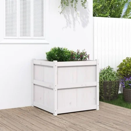 Solid white pine wood planter 70x70x70 cm by , Pots and planters - Ref: Foro24-837435, Price: 98,55 €, Discount: %