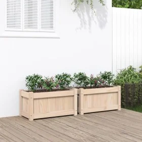 Outdoor planters 2 units solid pine wood by , Pots and planters - Ref: Foro24-837440, Price: 65,61 €, Discount: %