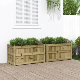 Outdoor planters 2 units impregnated pine wood by , Pots and planters - Ref: Foro24-837468, Price: 152,94 €, Discount: %
