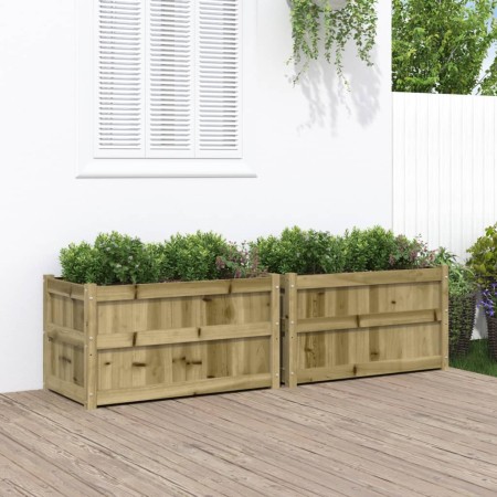 Outdoor planters 2 units impregnated pine wood by , Pots and planters - Ref: Foro24-837468, Price: 158,15 €, Discount: %