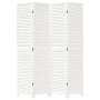 Biombo separador de 4 paneles madera maciza Paulownia blanco